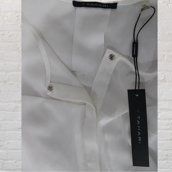 T Tahari Button Down Sleeveless Blouse - Picture 6 of 6